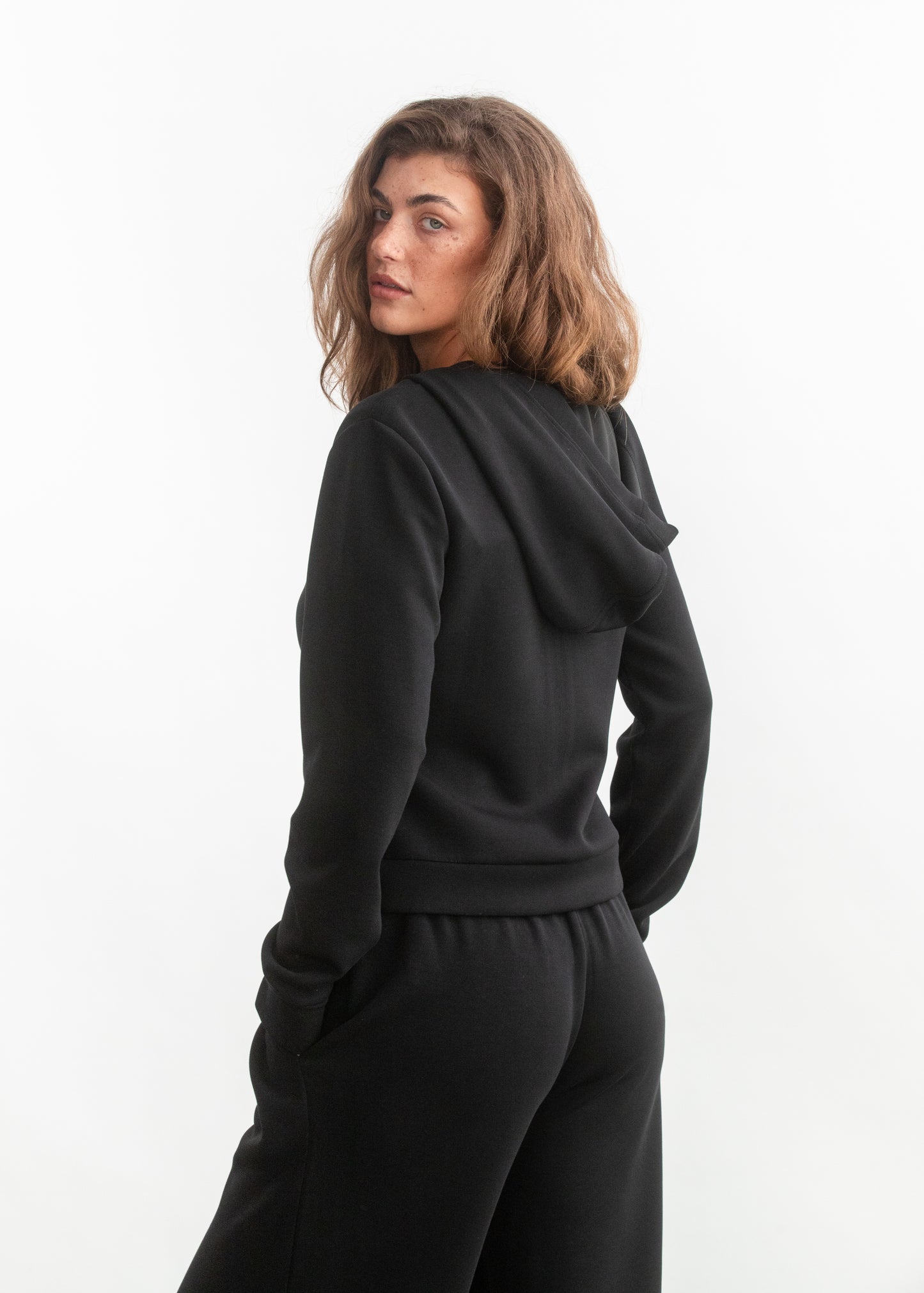 Quinlin Fitted Zip-Up Hoody _ 160702 _ Black Texture