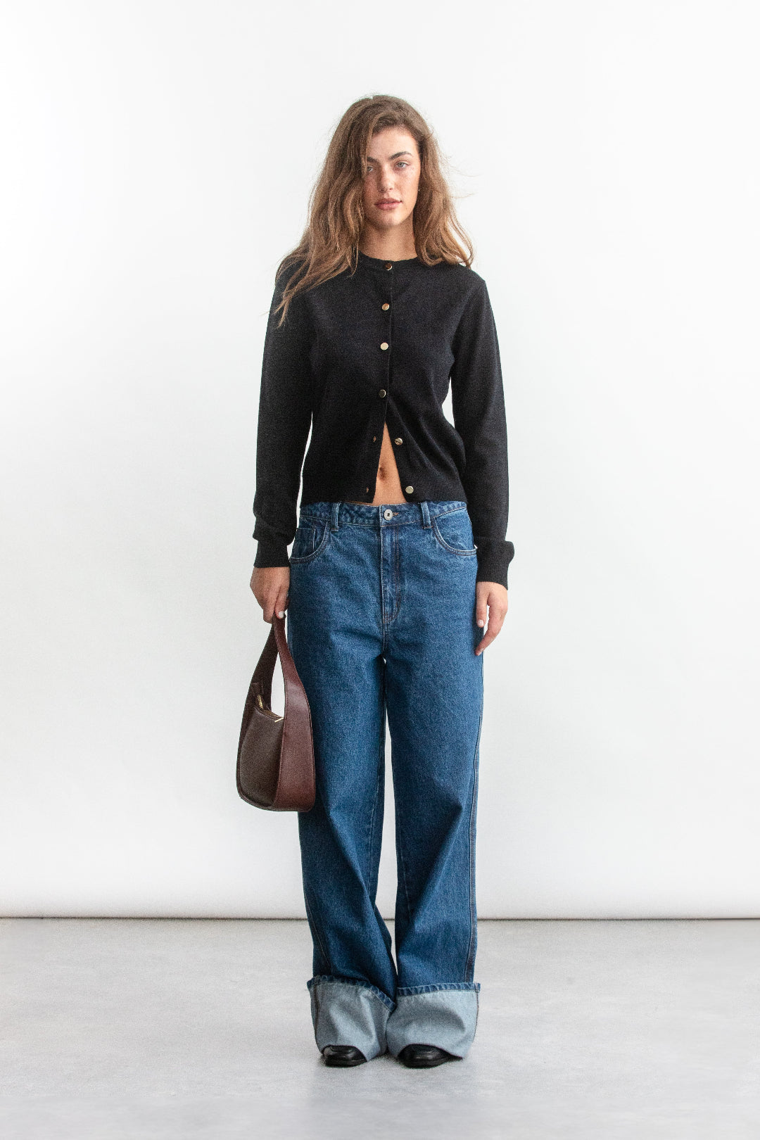 Billie Cardigan _ 158942 _ Black Texture