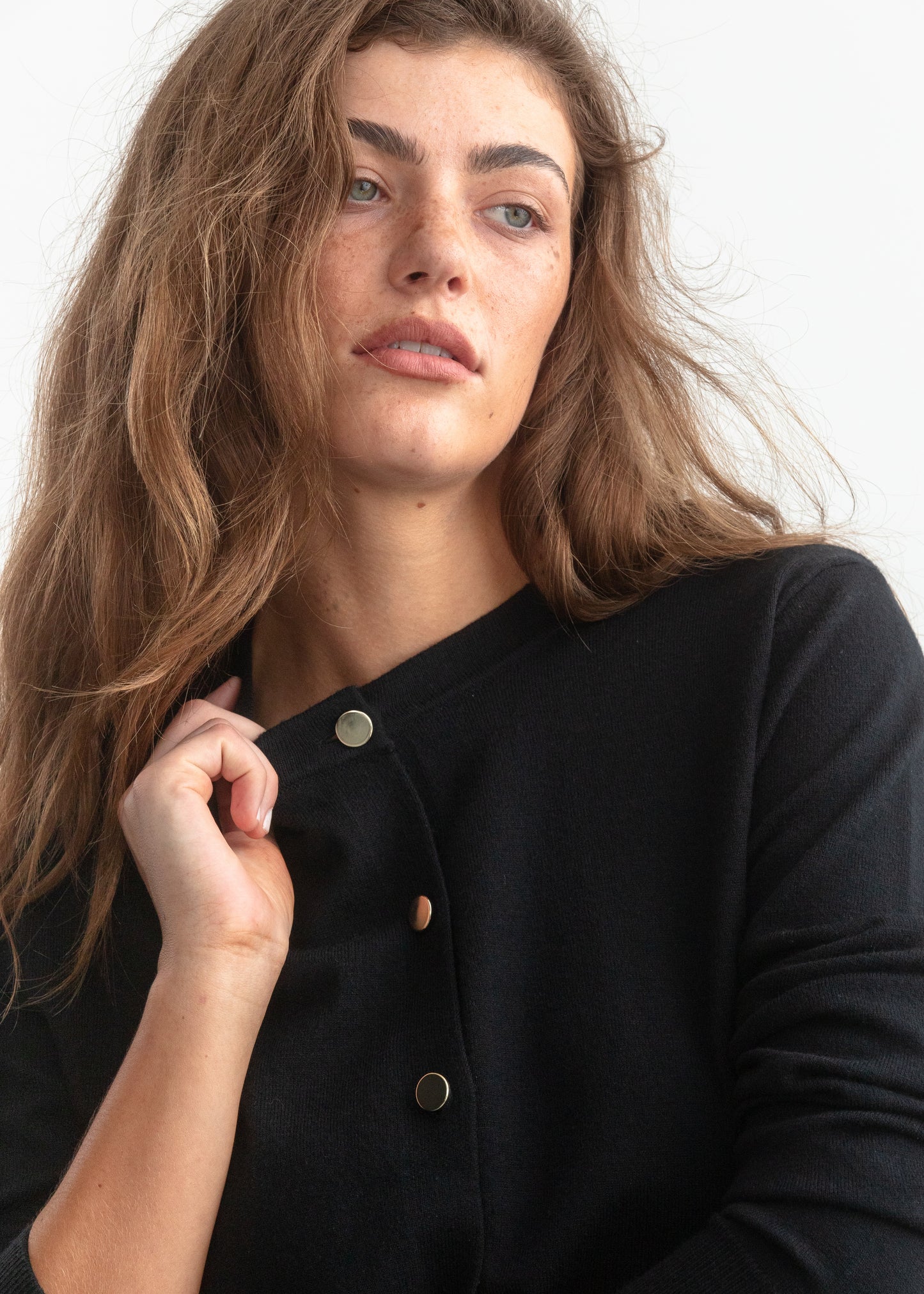 Billie Cardigan _ 158942 _ Black Texture