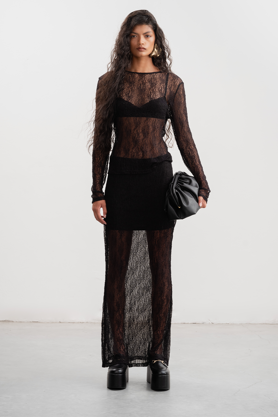 Ruby Lace Skirt _ 158897 _ Black Texture