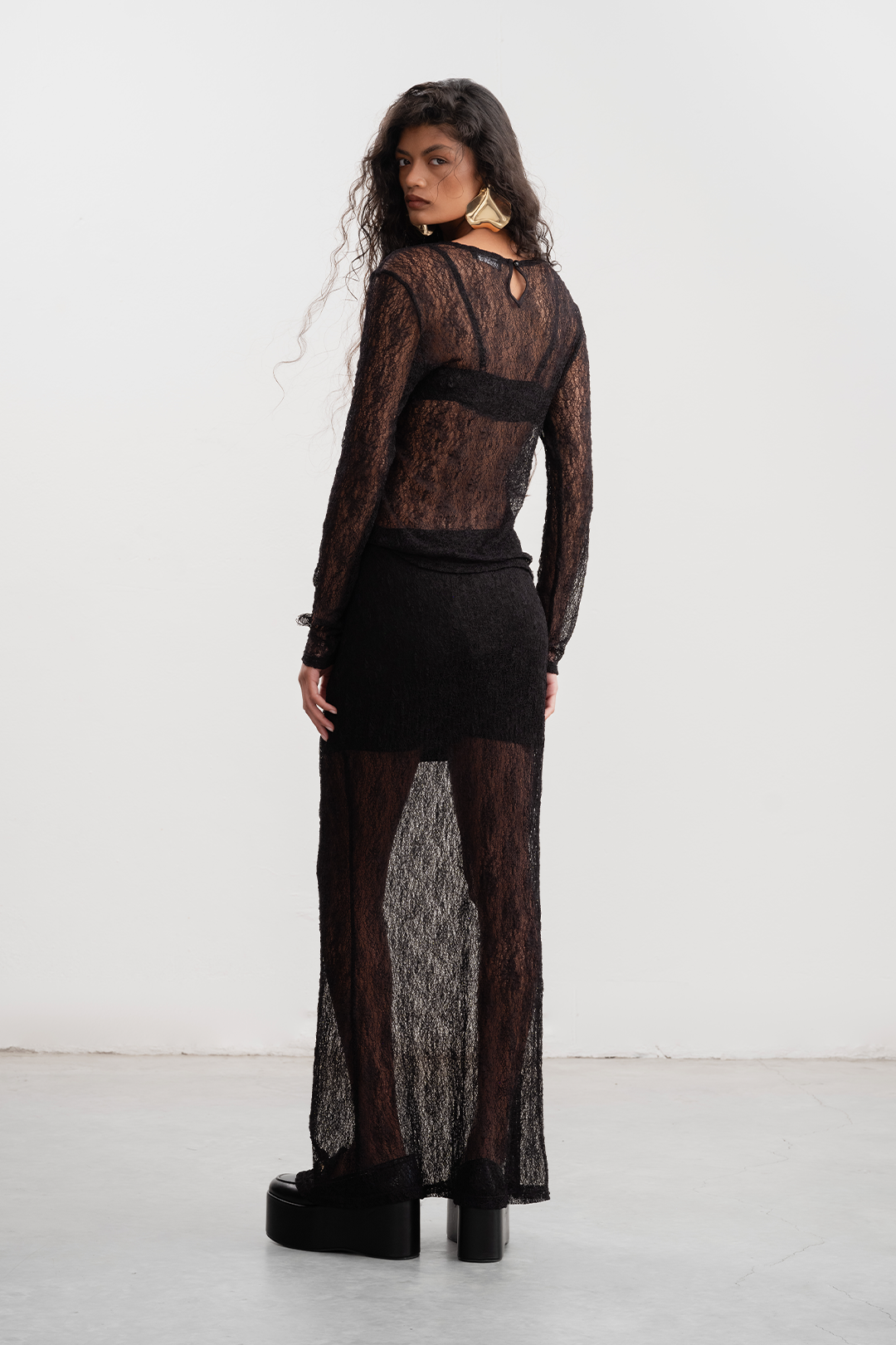 Ruby Lace Skirt _ 158897 _ Black Texture