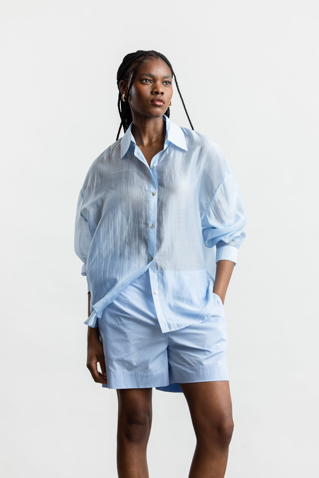 Taylor Sheer Shirt _ 168597 _ Pale Blue