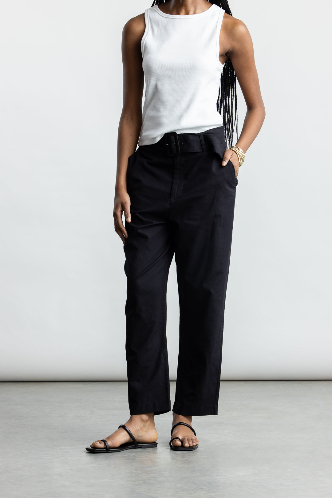 Sienna Tapered Pants _ 167796 _ Black Texture