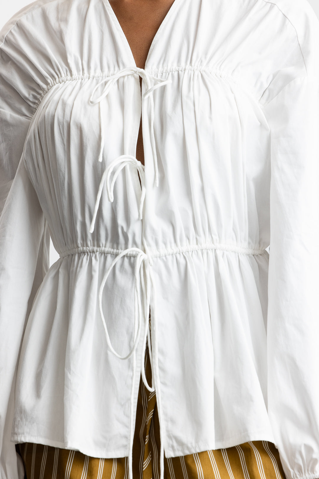 Kendra Tie Front Blouse _ 169030 _ White