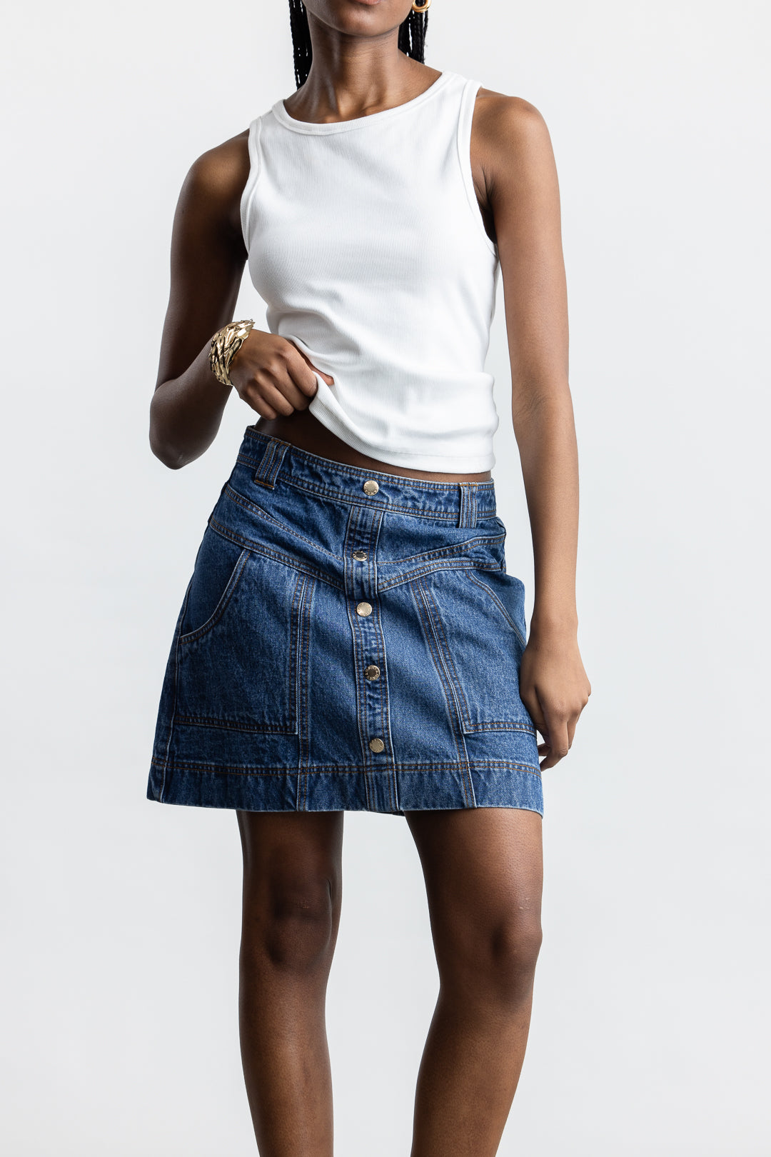 Masego Denim Mini Skirt _ 165877 _ Blue Denim
