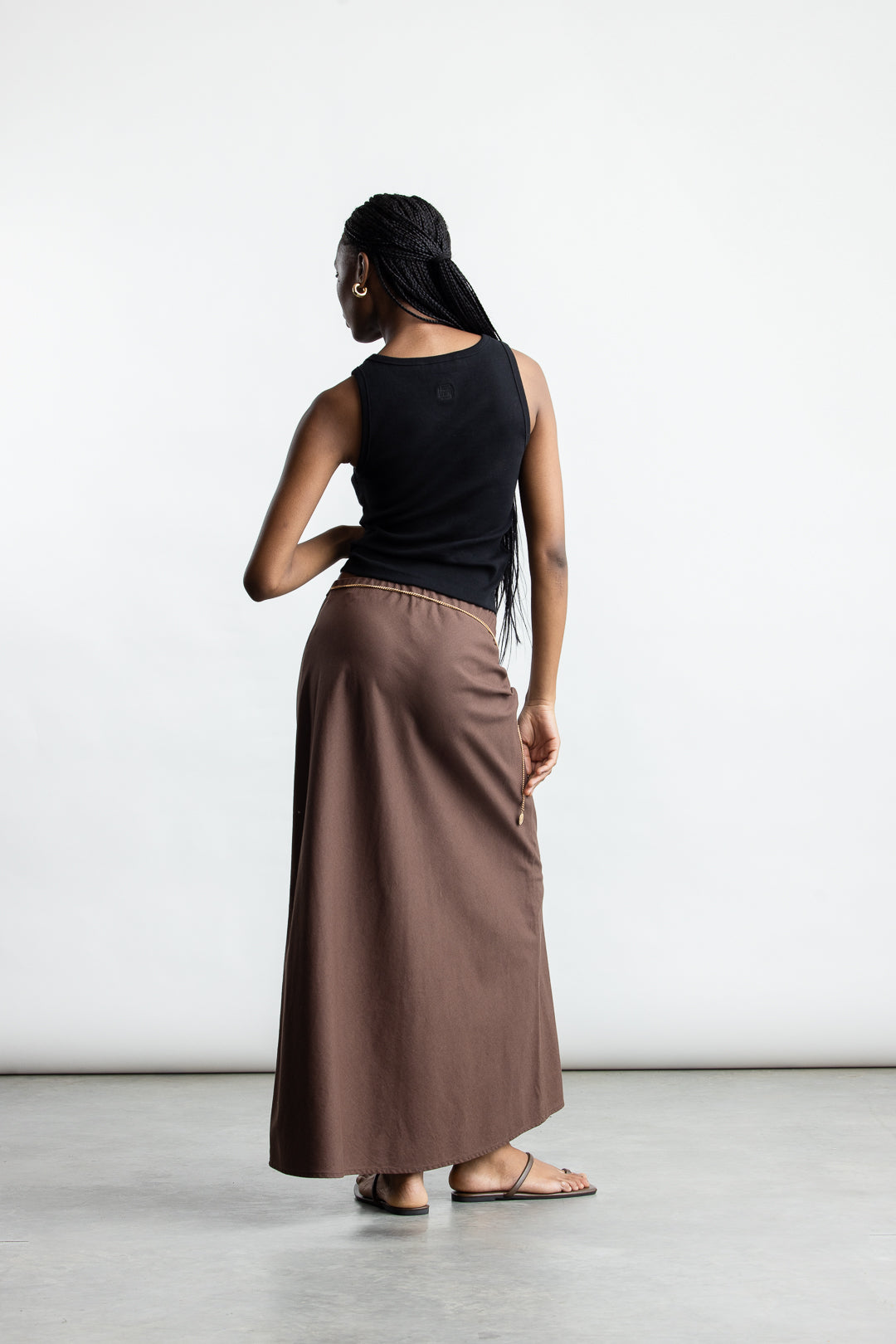 Amanda A-Line Maxi Skirt _ 168008 _ Chocolate