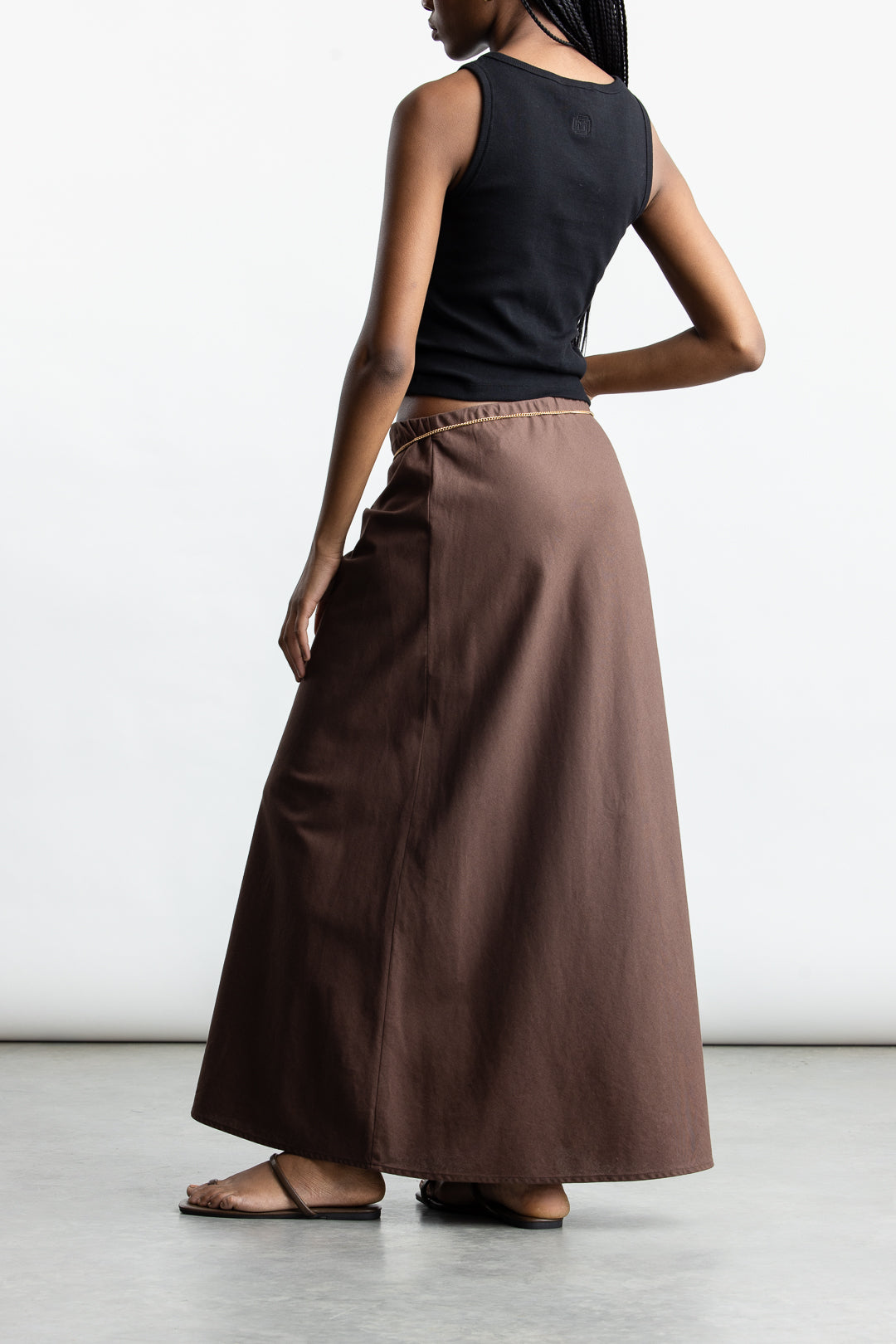Amanda A-Line Maxi Skirt _ 168008 _ Chocolate