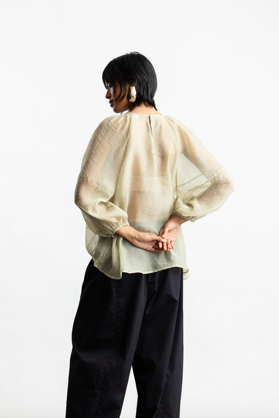 Reece Soft Sheer Blouse _ 168598 _ Green