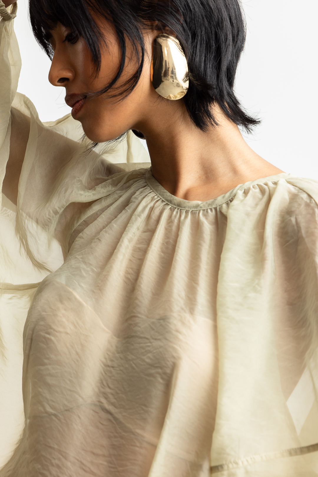 Reece Soft Sheer Blouse _ 168598 _ Green