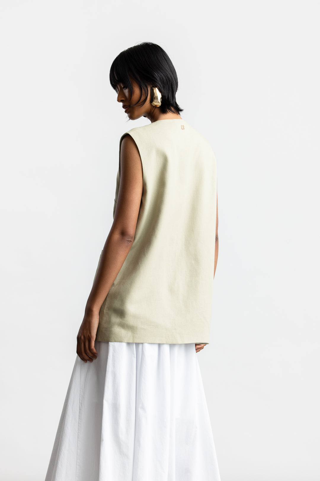 Pheladi Sleeveless Blazer _ 168296 _ Stone