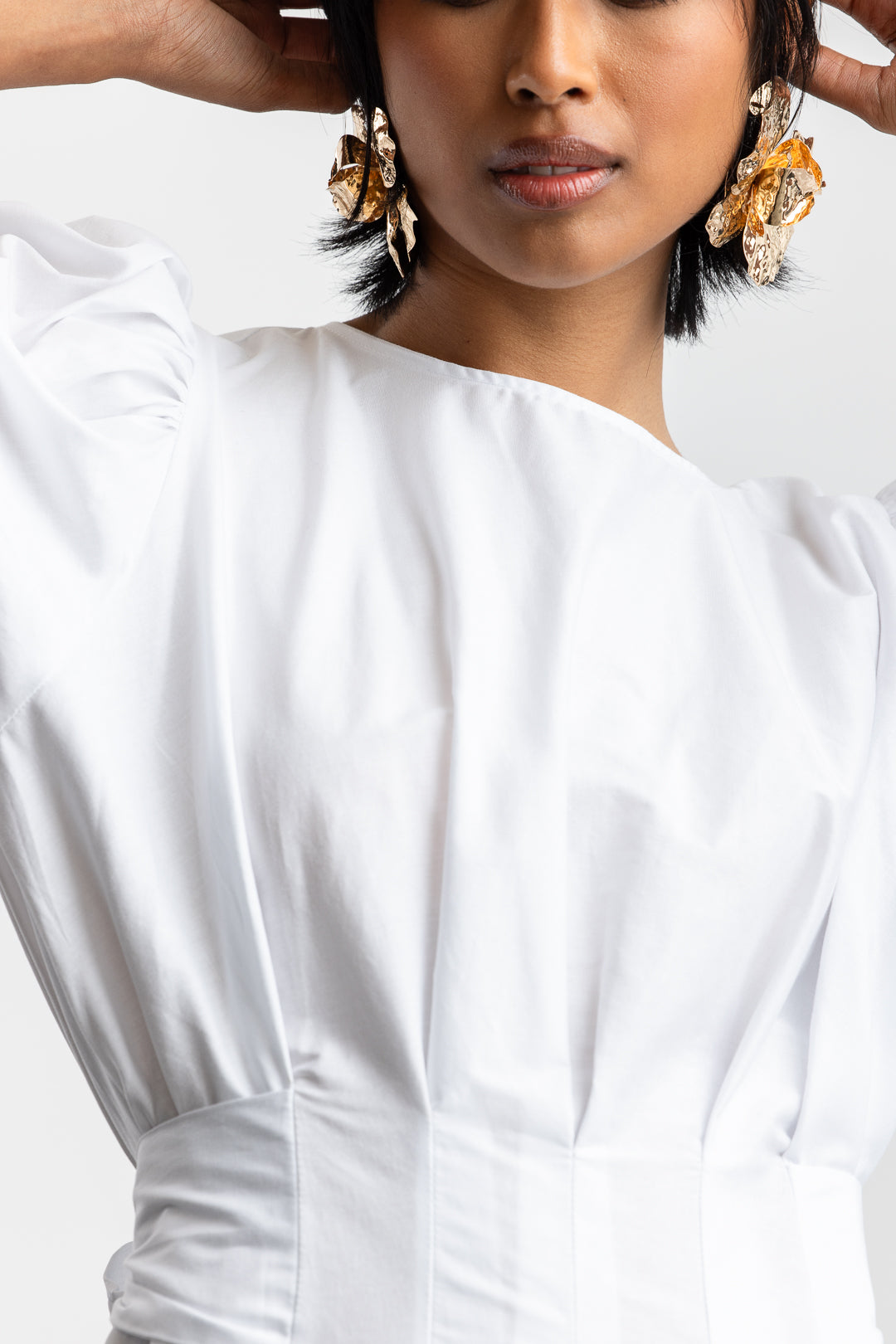 Kavita Puff Sleeve Midi _ 173160 _ White