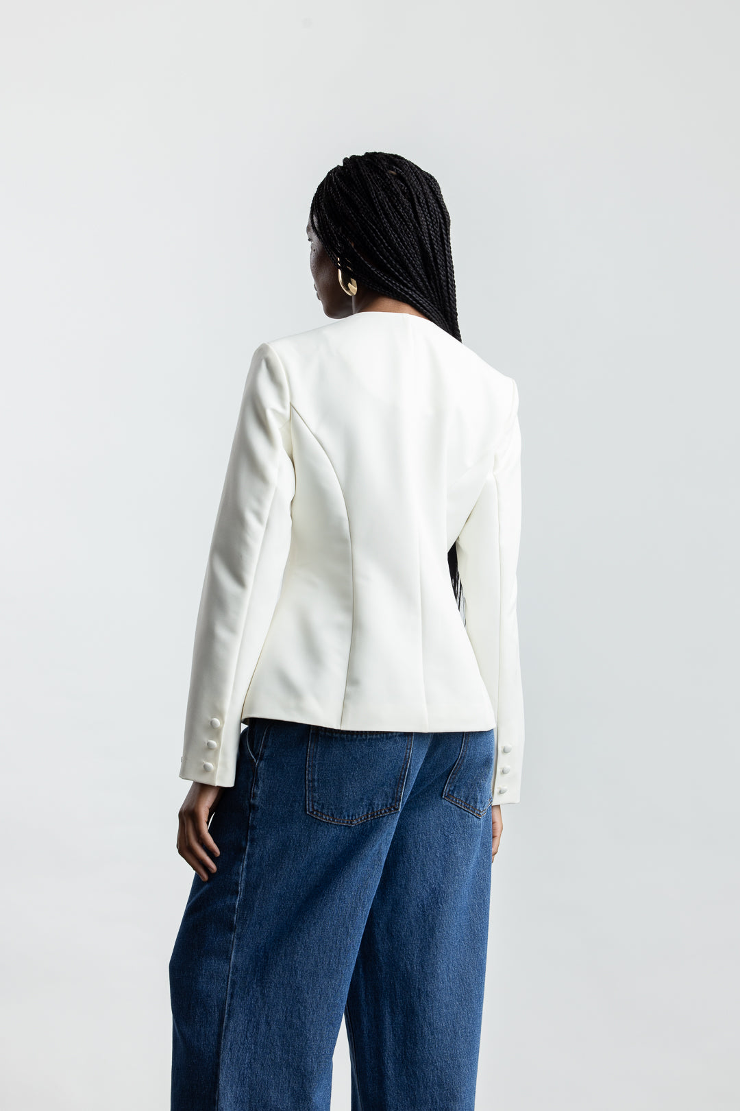 Zuri Hourglass Blazer _ 170768 _ Milk