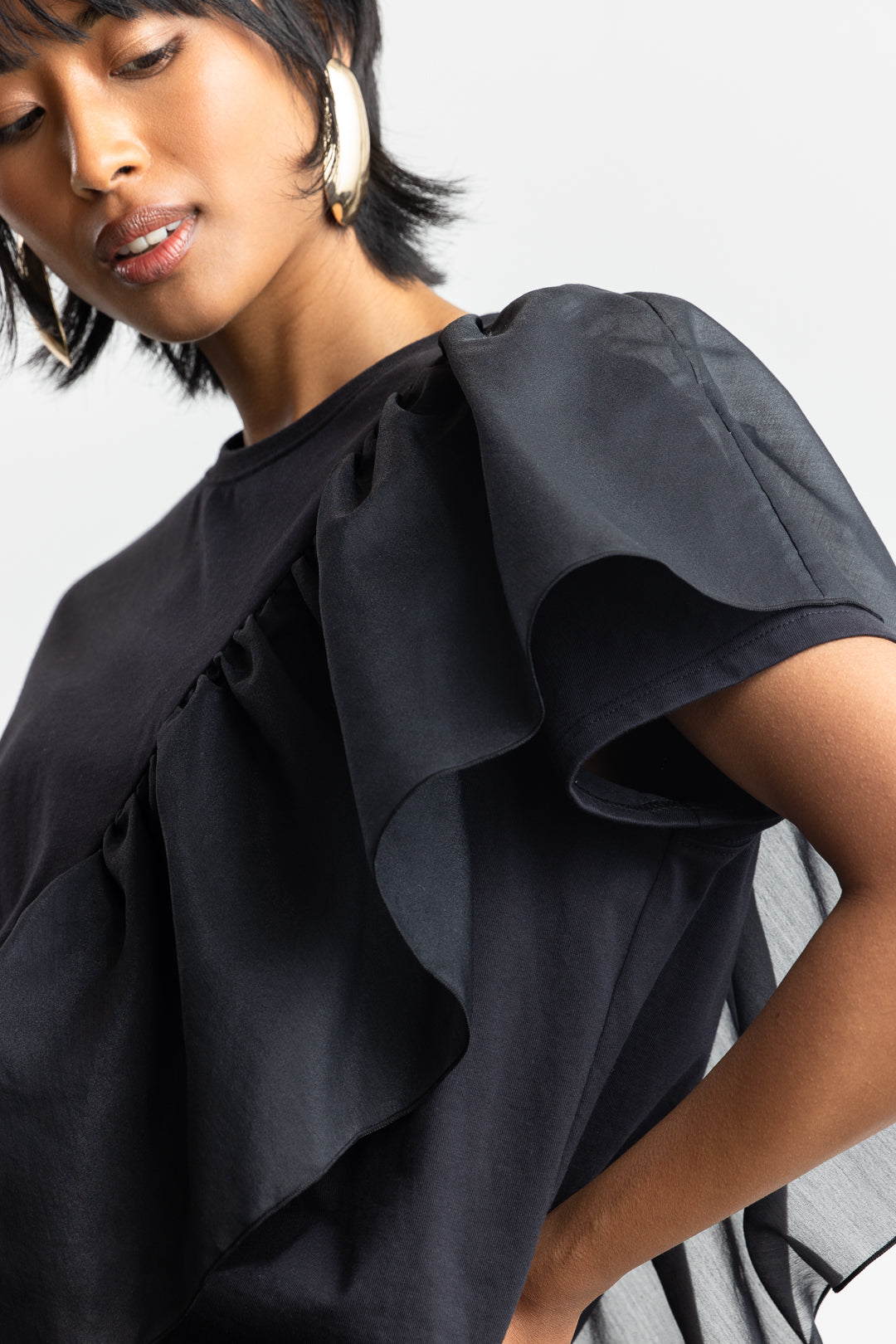 Sibongile Combo Tee _ 170745 _ Black Texture