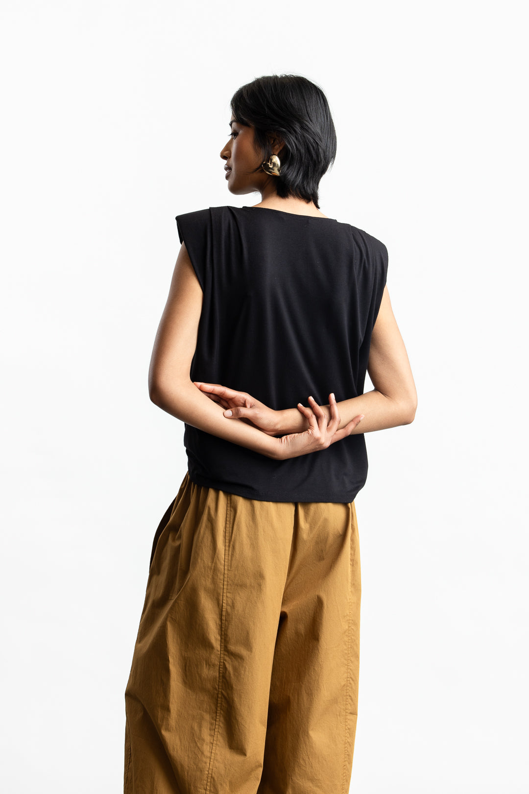 Frankie Shoulder Detail Top _ 172502 _ Black