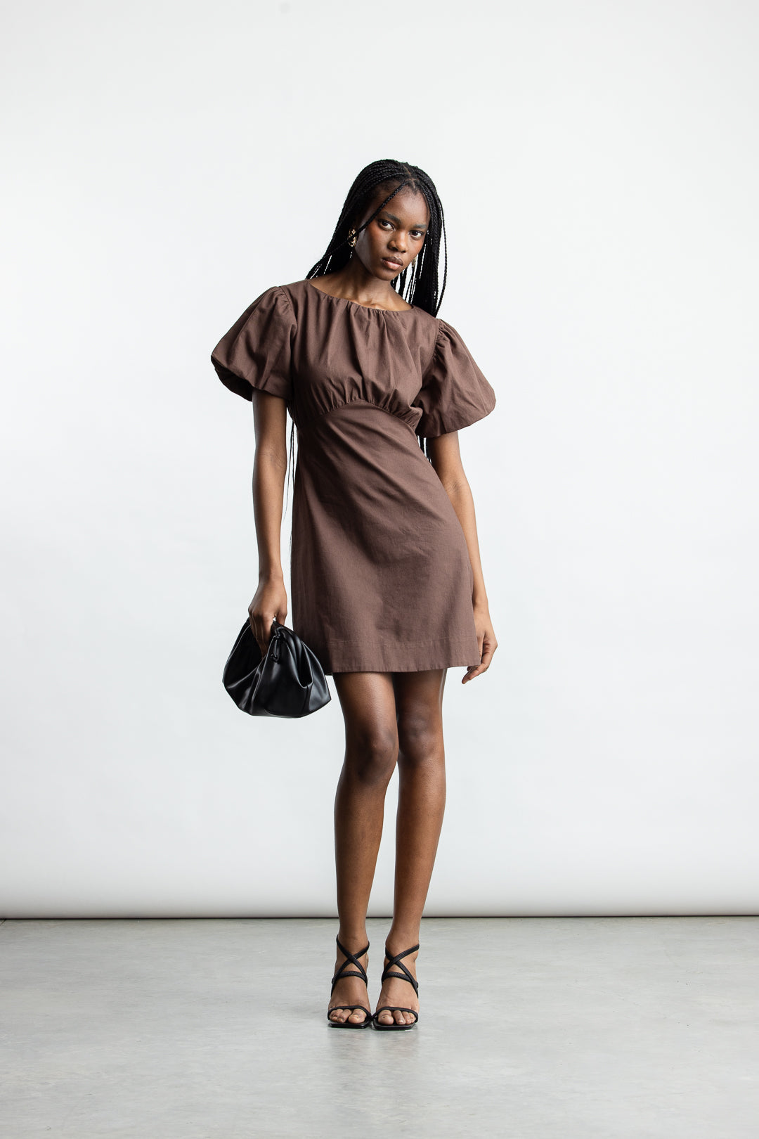 Kaiya Puff Sleeve Mini _ 168395 _ Chocolate