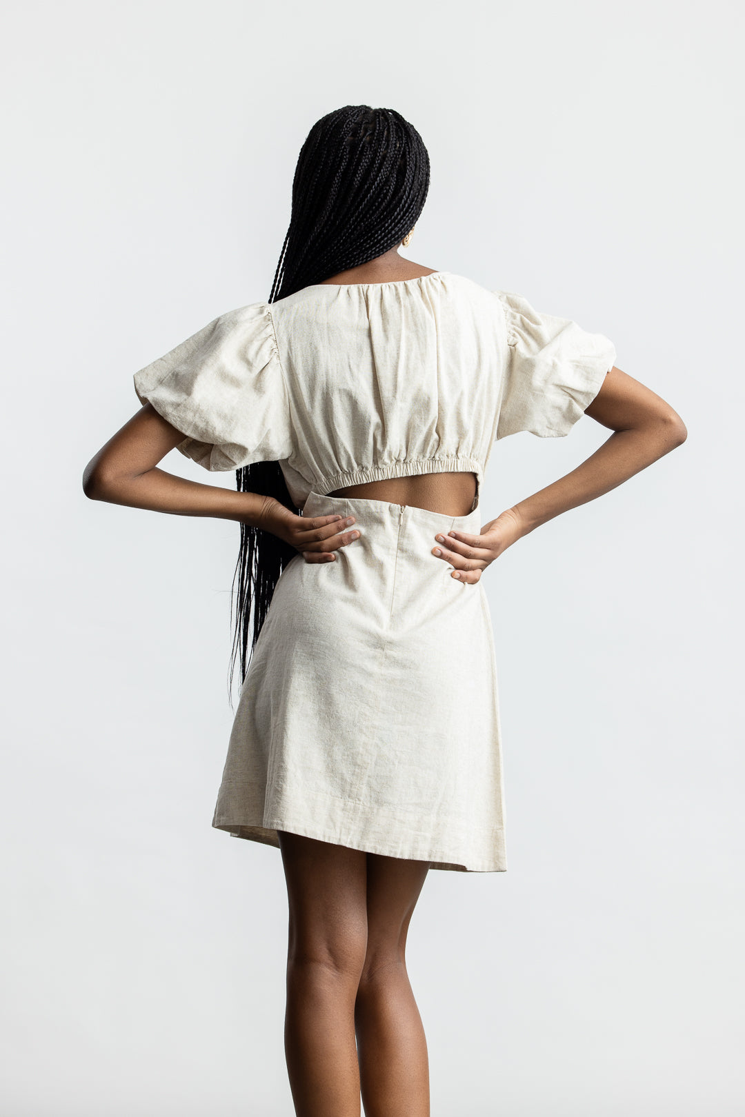 Kaiya Puff Sleeve Mini _ 168394 _ Natural
