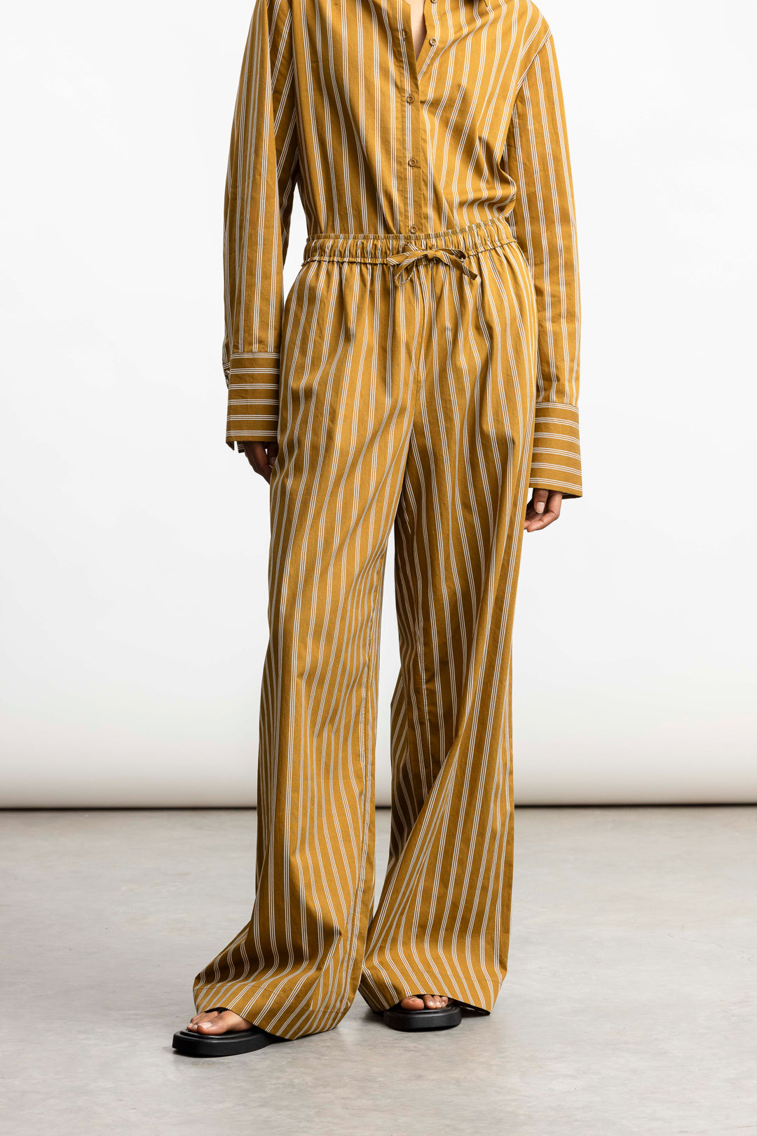 Nomsa Pull On Stripe Trouser _ 168101 _ Brown