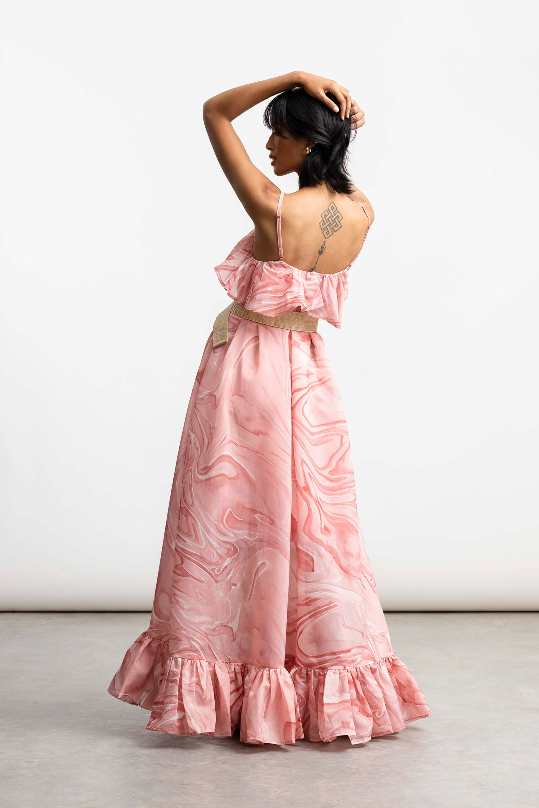 Lumka Ruffle Trapeze Maxi _ 168298 _ Pale Pink