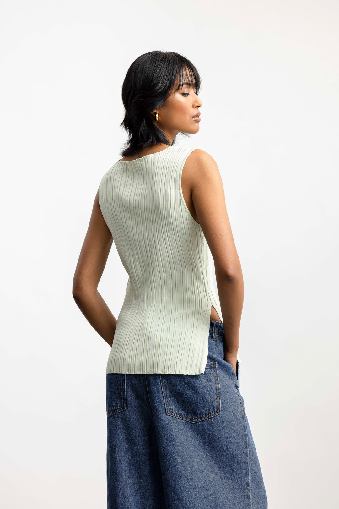 Salma Sleeveless Rib Knit _ 169646 _ Tan