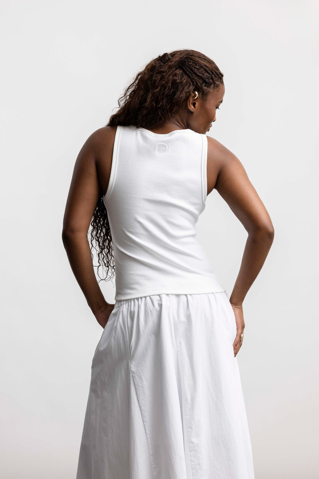 Onyx Ribbed Vest _ 167965 _ White