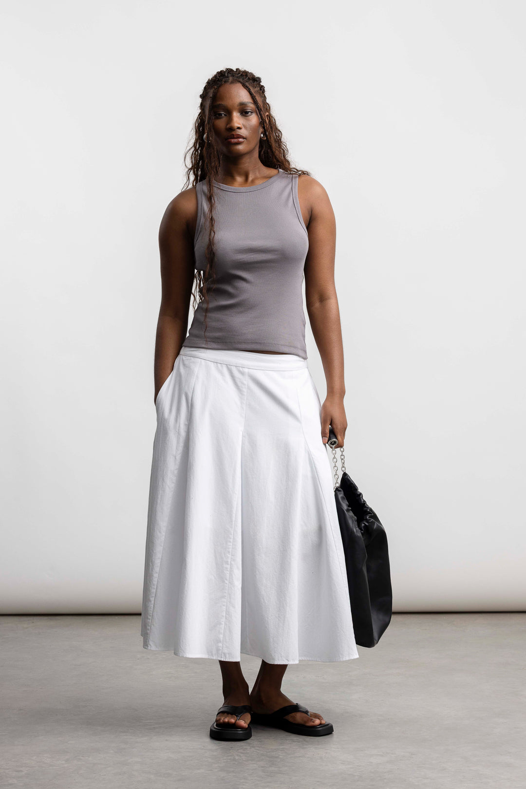 Onyx Ribbed Vest _ 167964 _ Charcoal