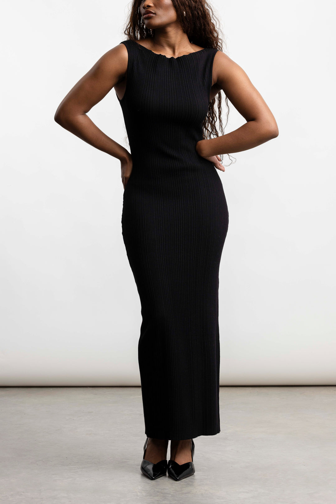 Cacia Knitwear Maxi _ 168291 _ Black Texture