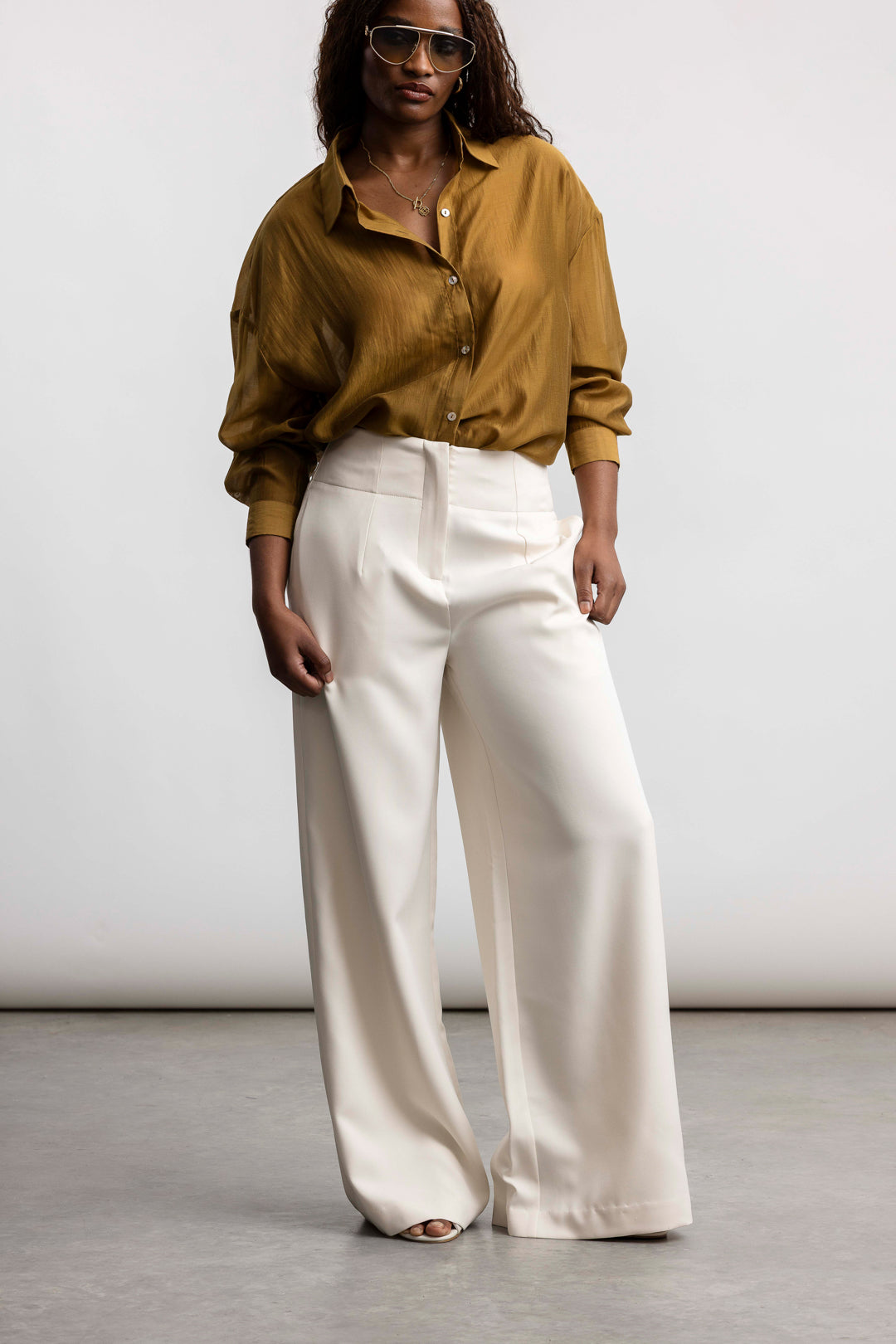 Arlene Smart Wide Leg _ 168406 _ Ecru