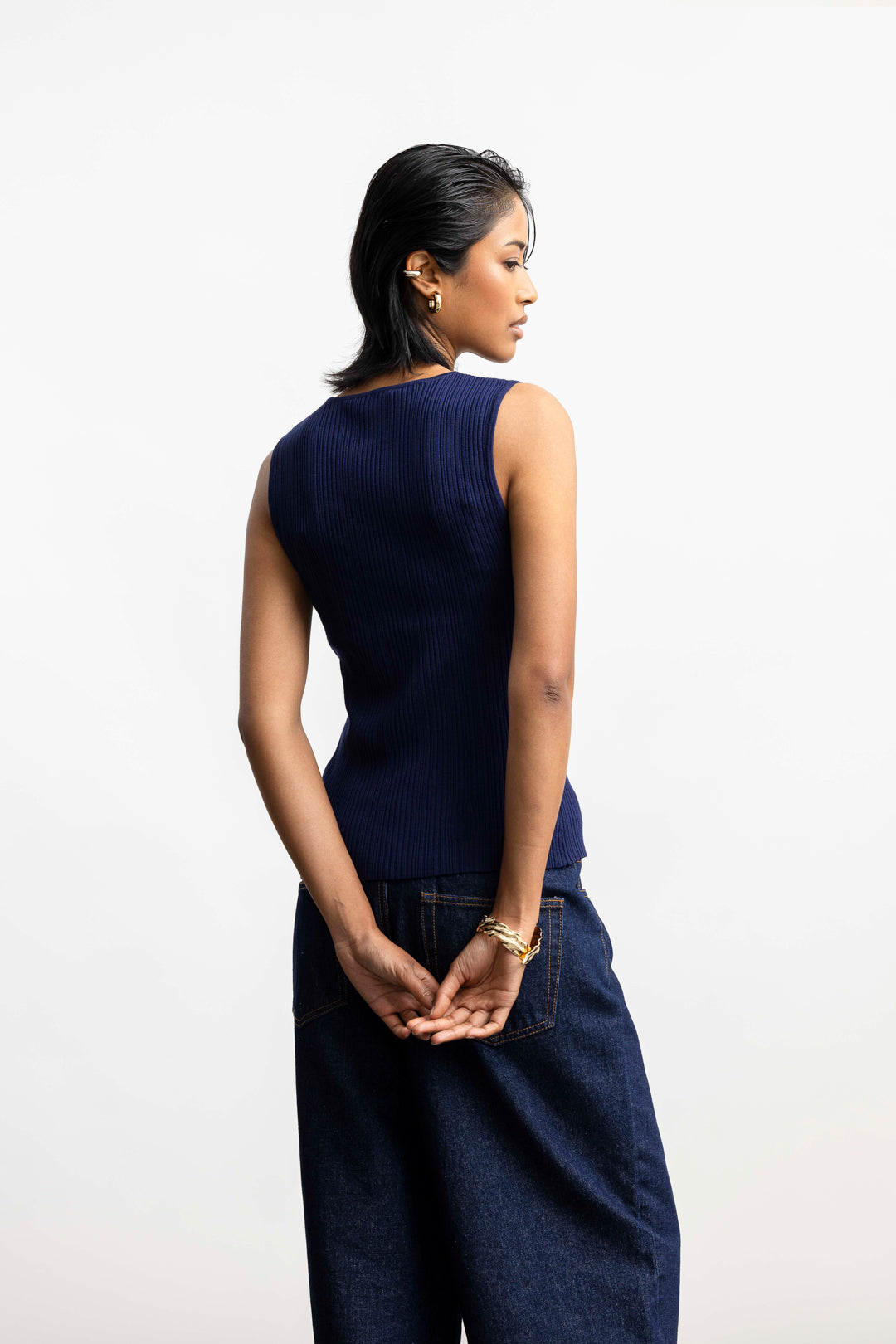 Nia Ribbed Sleeveless Knit Top _ 167833 _ Ink