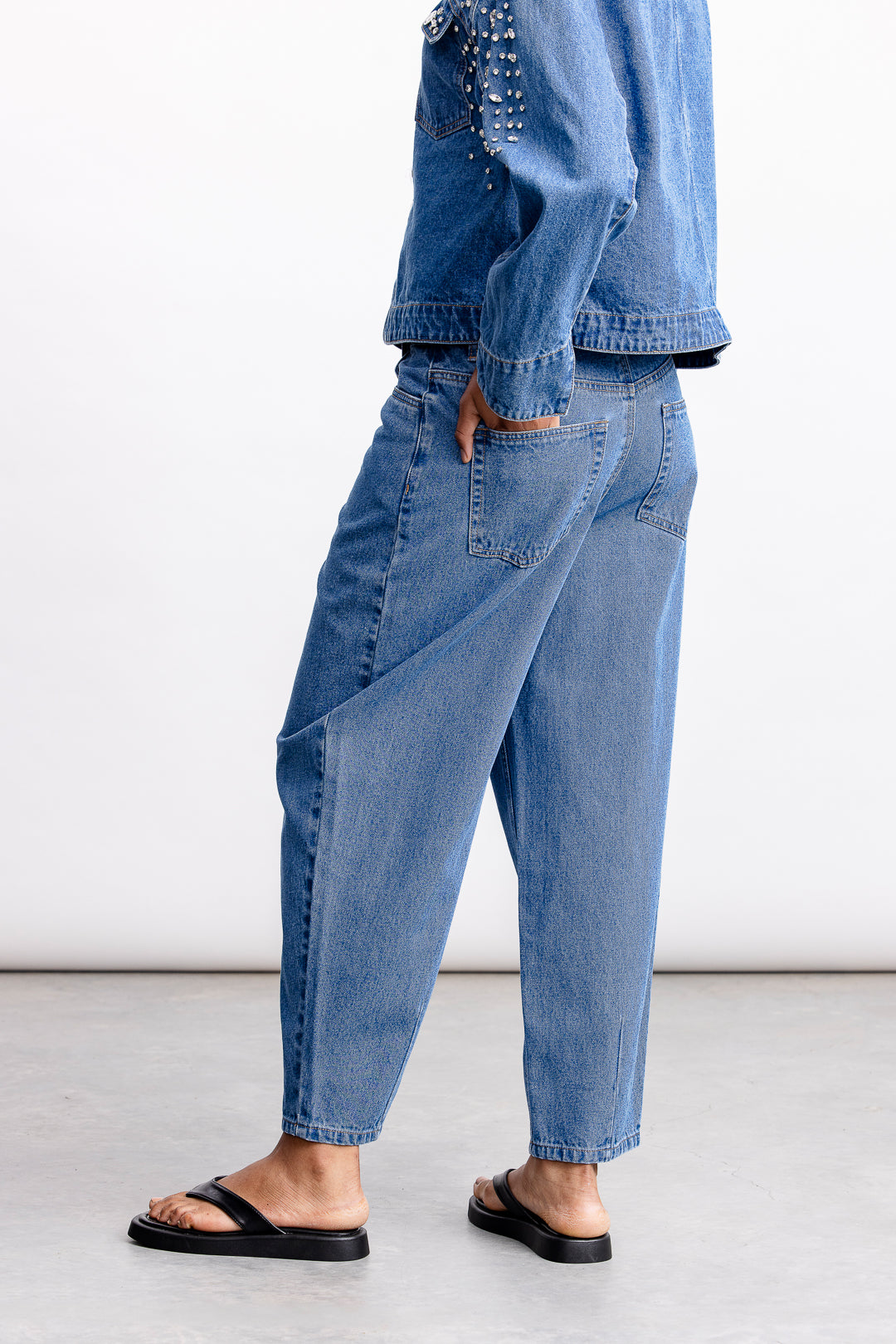 Phoebe Embelished Denim Jacket _ 167269 _ Blue Denim