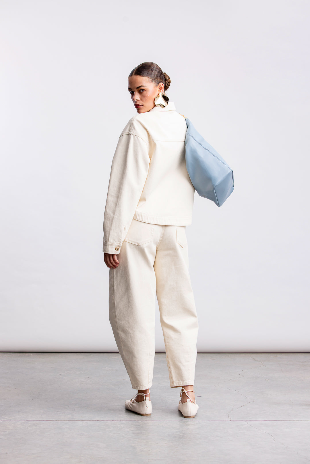 Charne Denim Shacket _ 168409 _ Ecru
