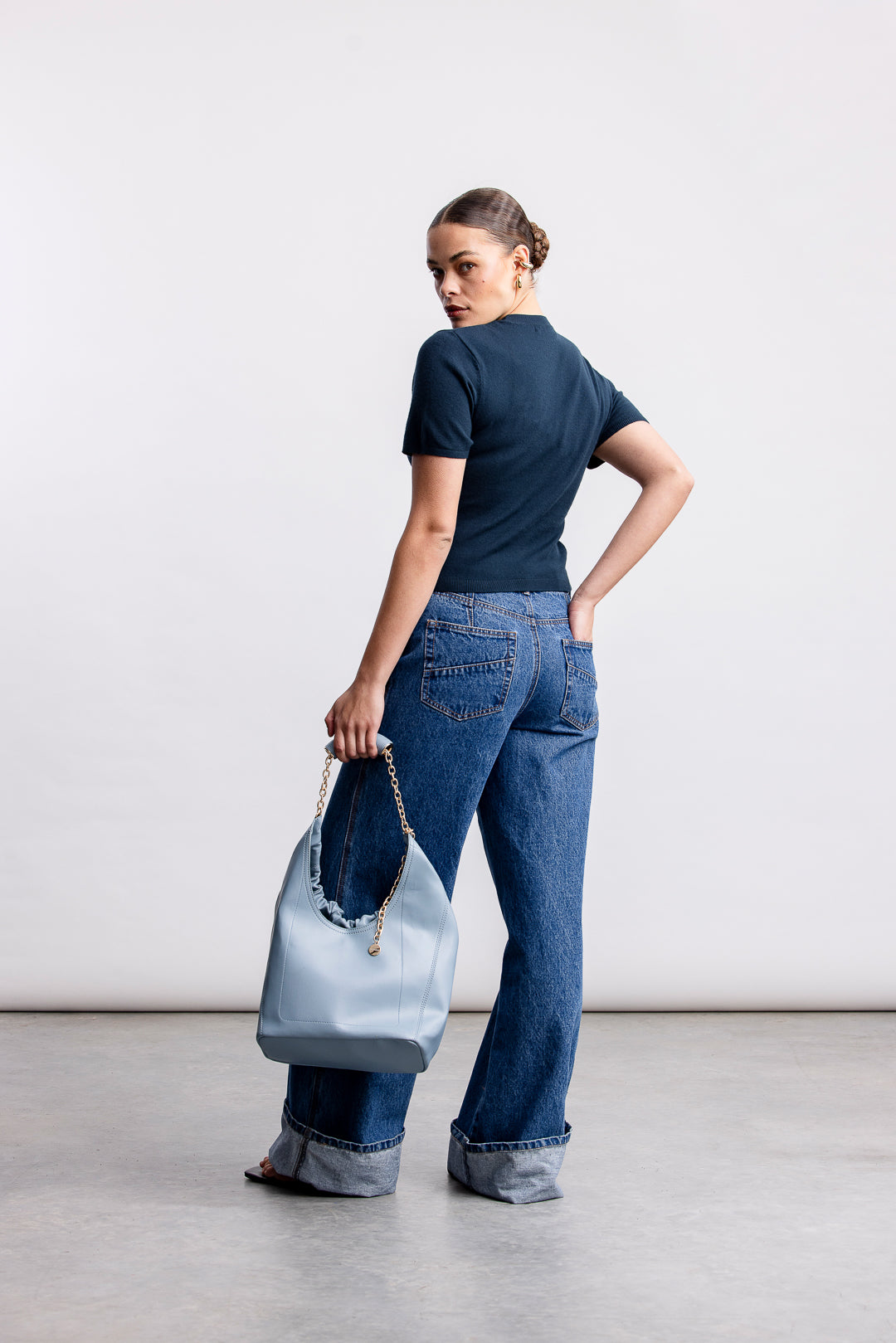 Zaakiyah Squeeze Me Bag _ 162928 _ Blue Texture