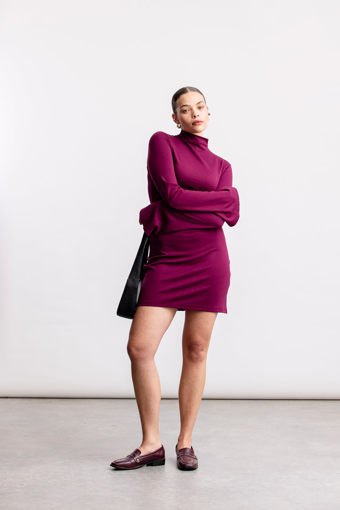 Medina Ponte Flare Sleeve Mini _ 161466 _ Burgundy
