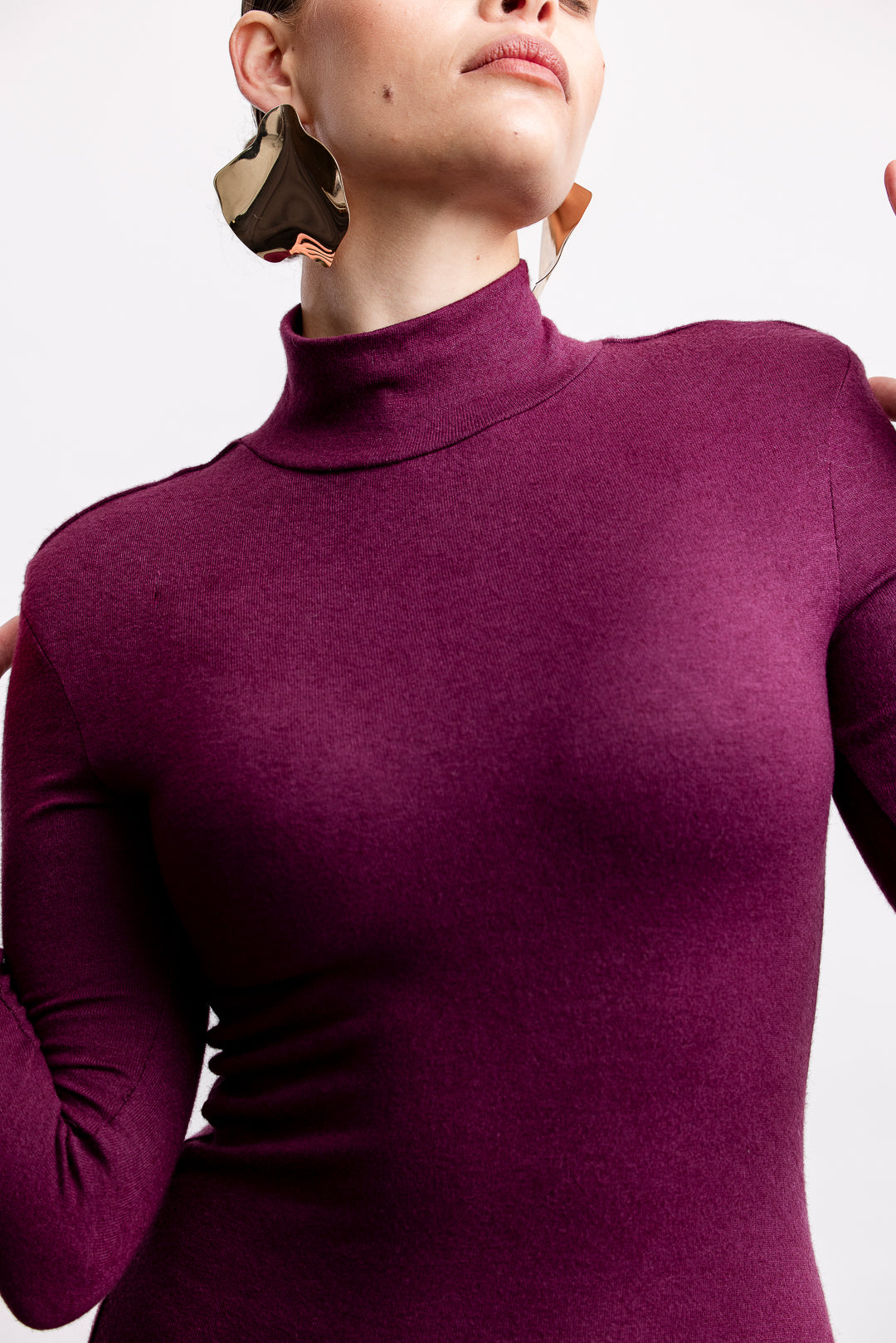 Gabby Polo Neck Maxi Dress _ 161278 _ Burgundy