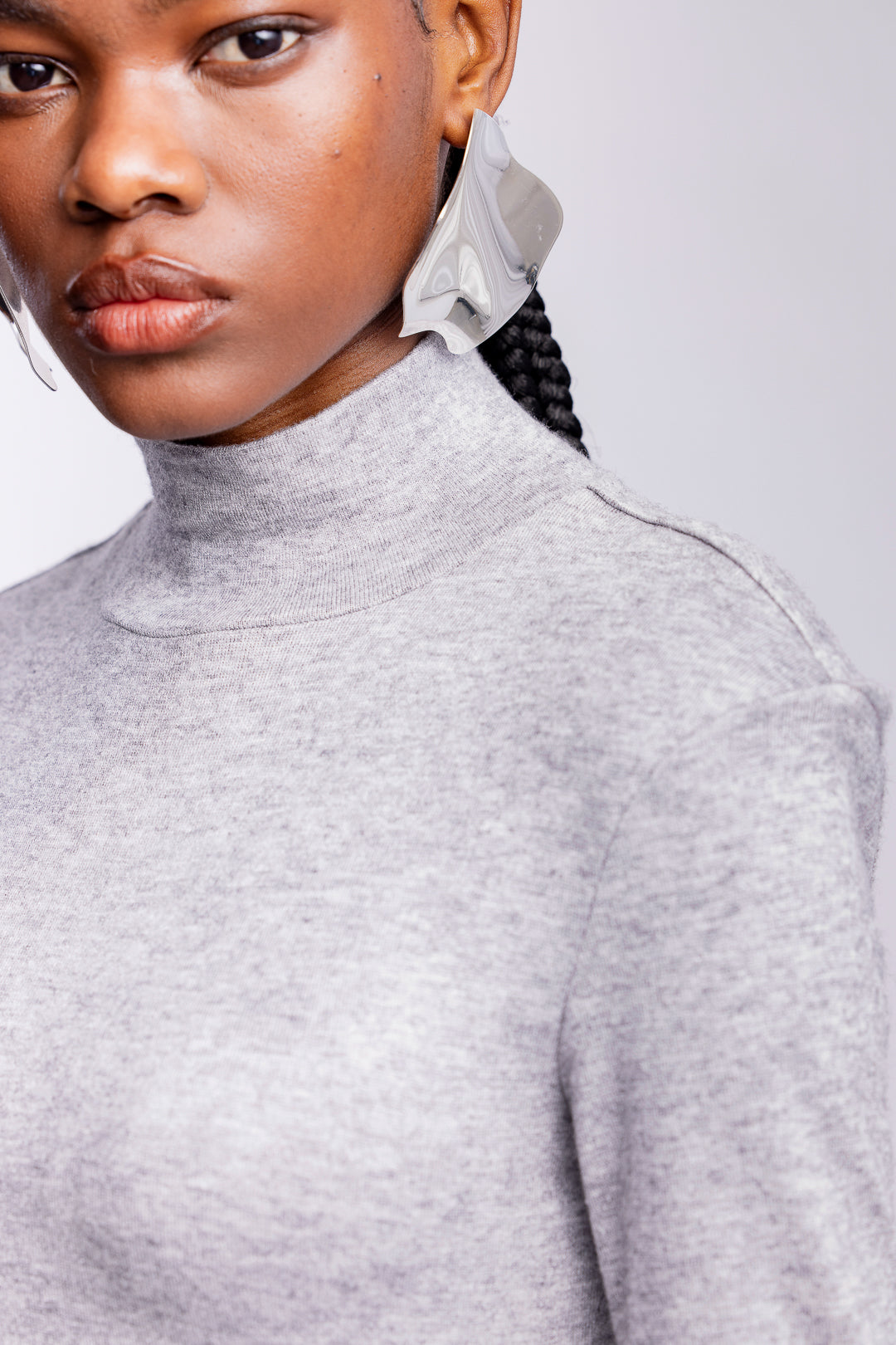 Gabby Polo Neck Maxi Dress _ 161276 _ Grey Mel