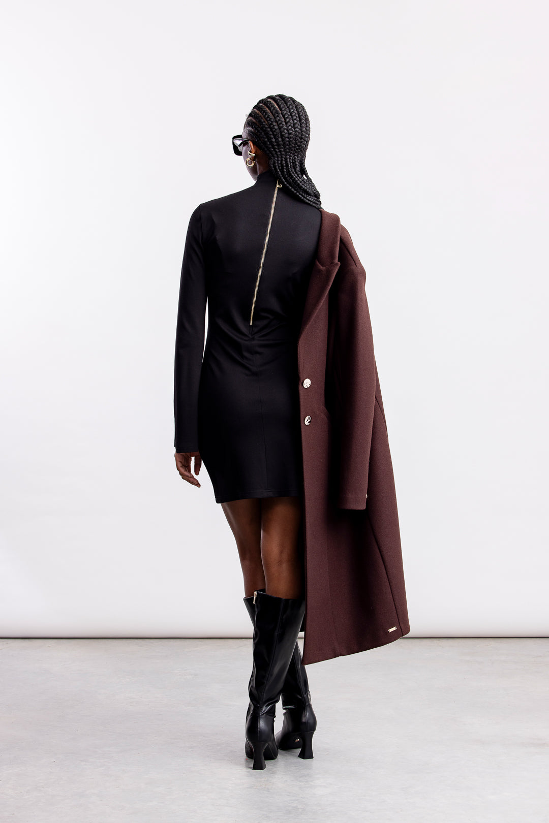 Medina Ponte Flare Sleeve Mini _ 161464 _ Black Texture
