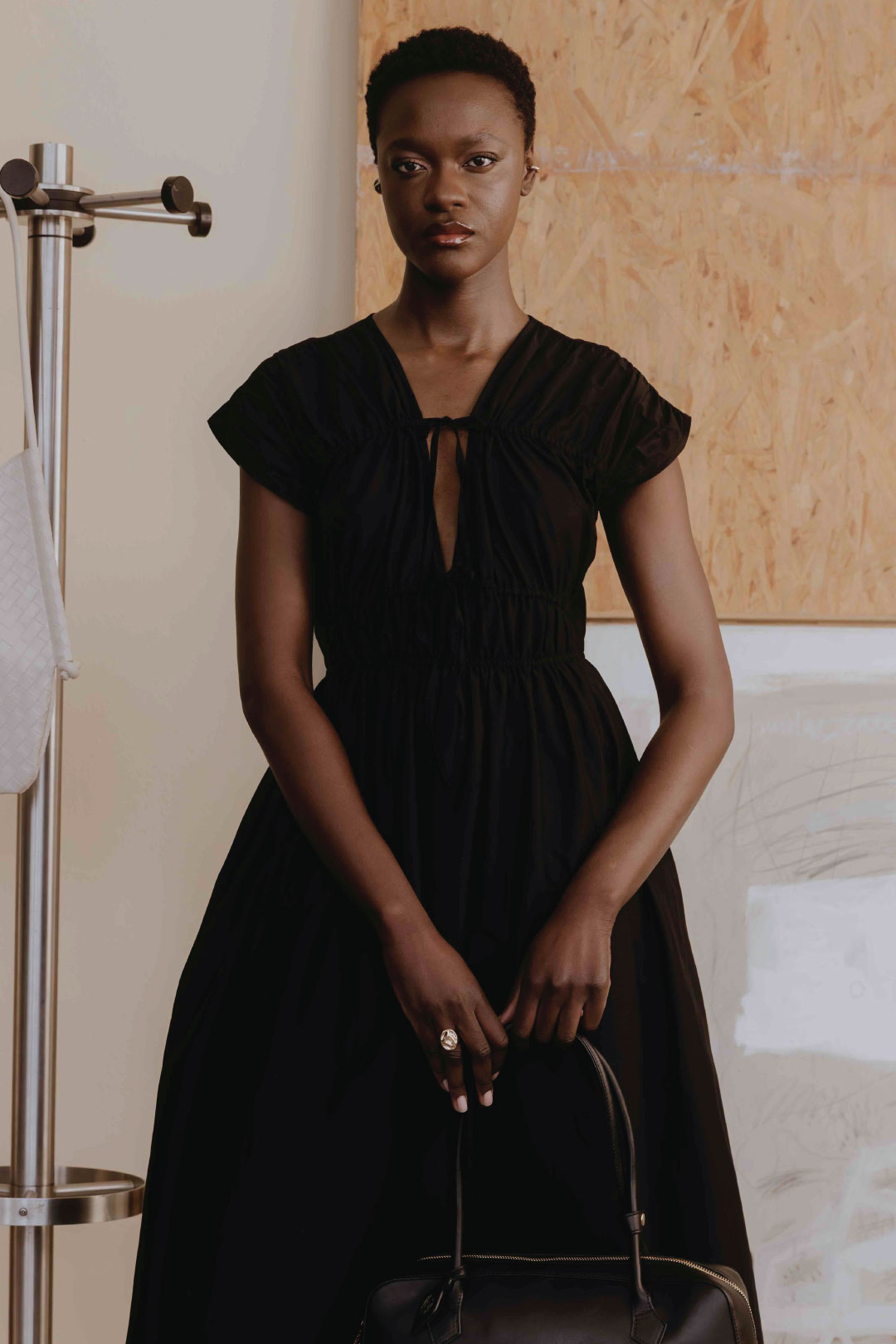 Coco Tie Front Midi _ 173162 _ Black