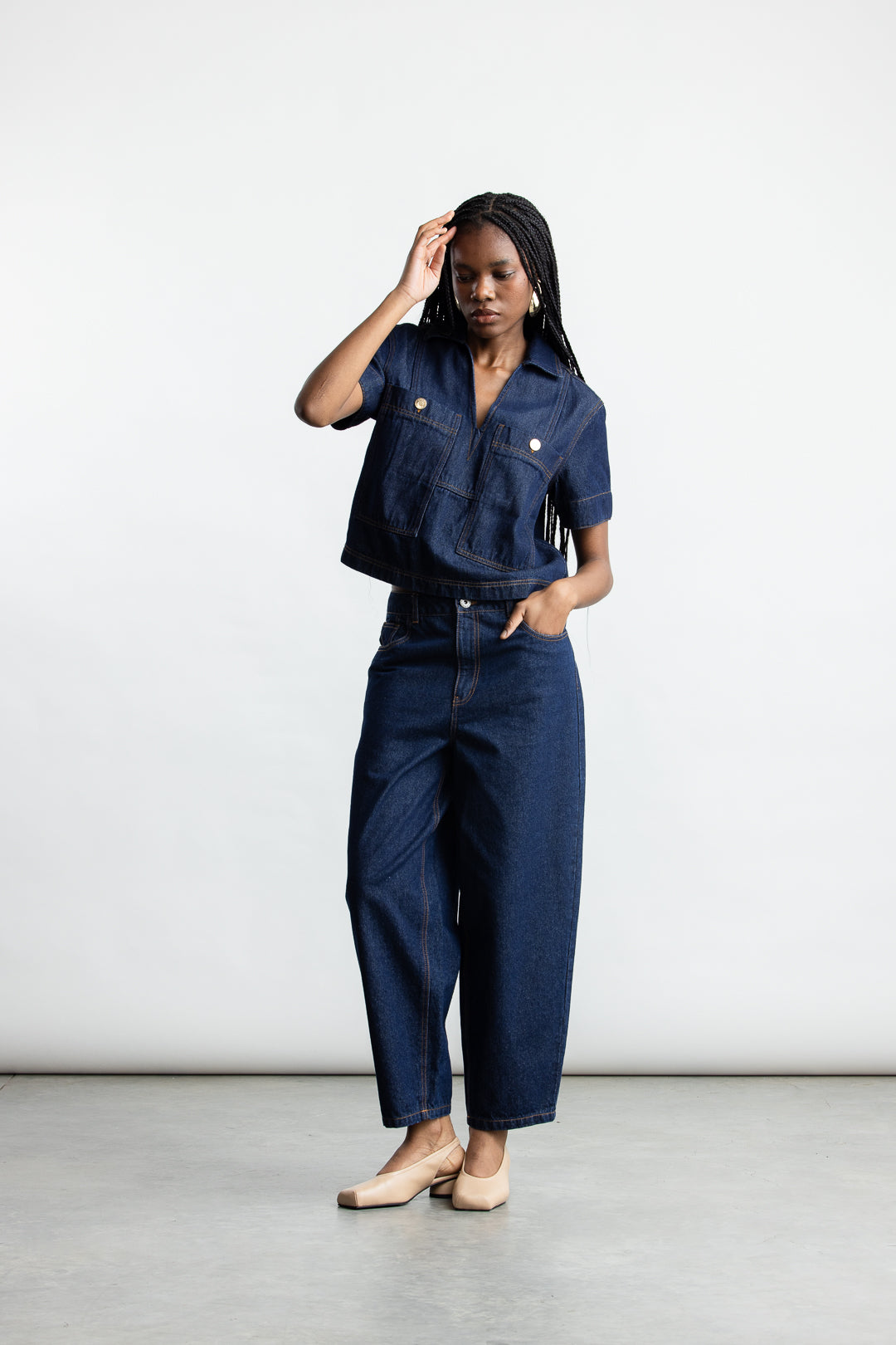 Bronwyn Barrel Leg Denim _ 169095 _ Dark Blue