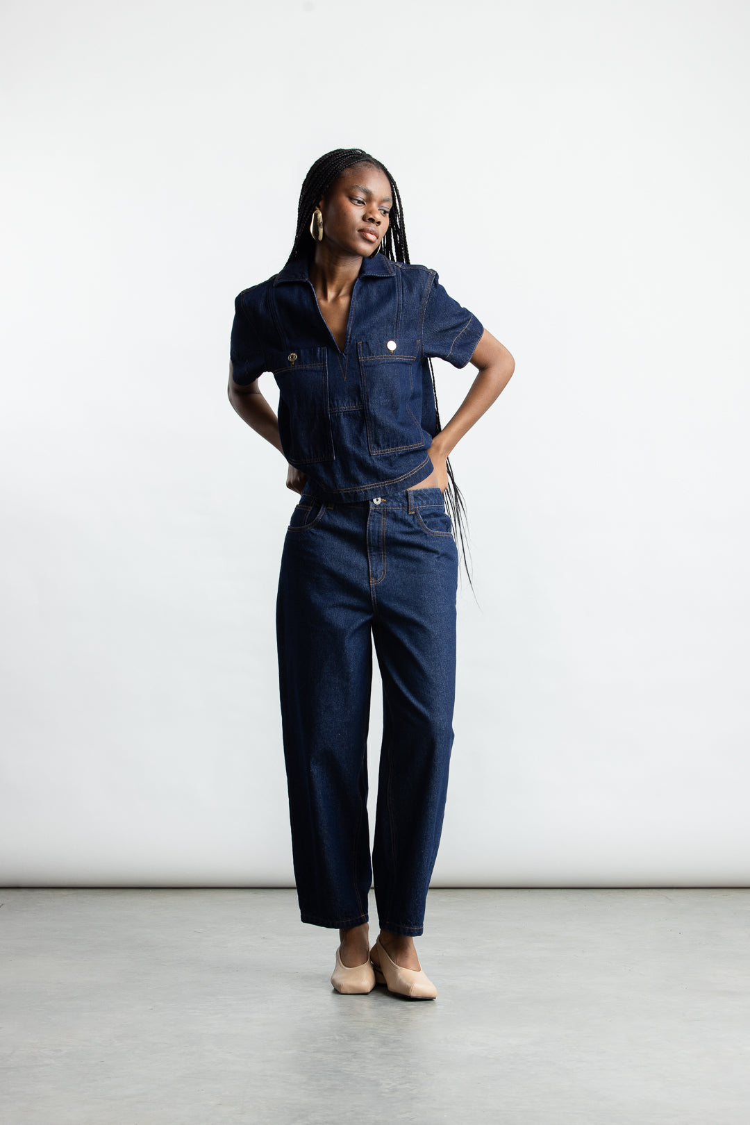 Bronwyn Barrel Leg Denim _ 169095 _ Dark Blue