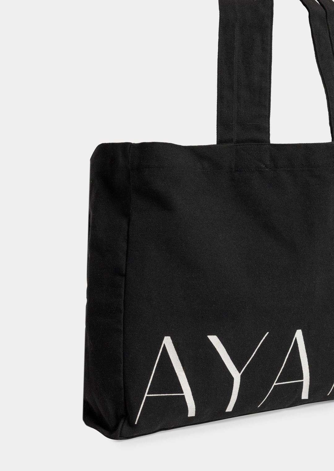 Ayana Branded Tote _ 159172 _ Black Texture