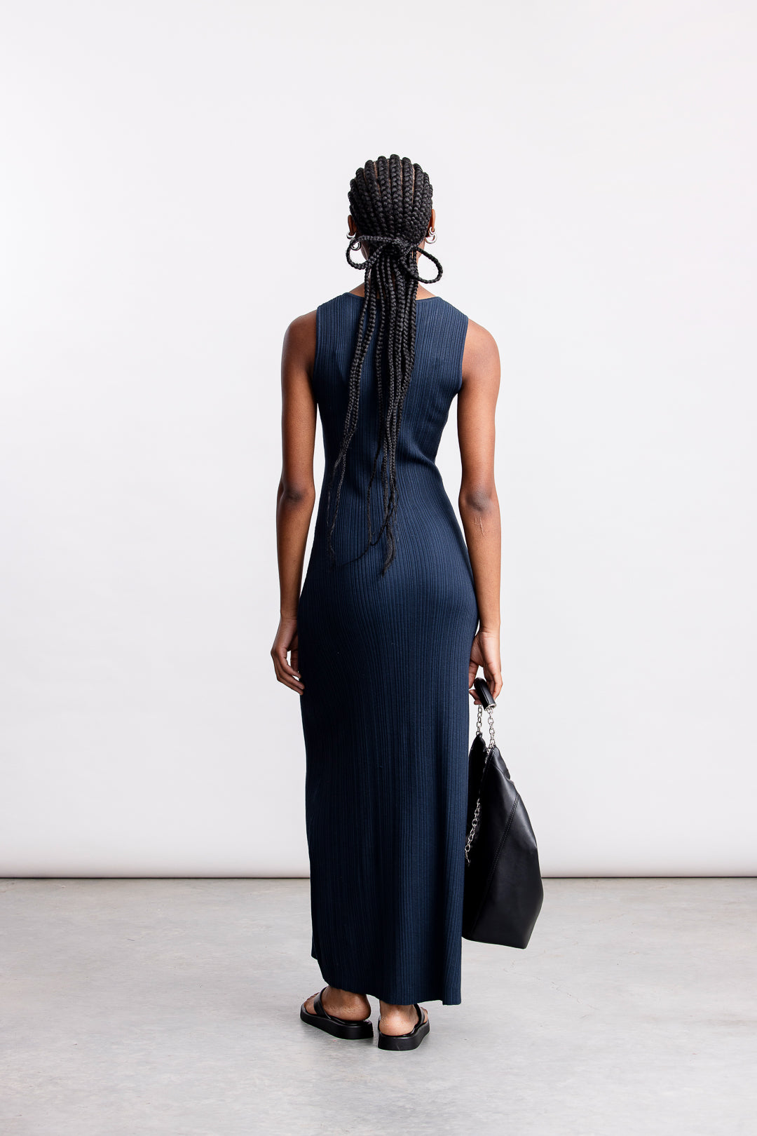 Azra Knitwear Sleeveless Maxi _ 167045 _ Ink