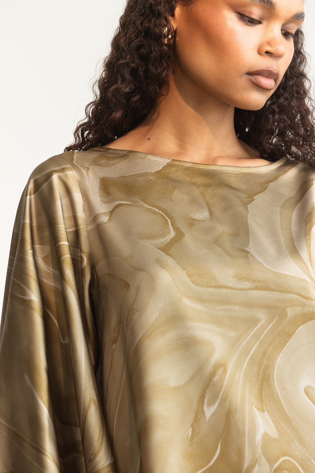 Mampule Satin Open Back Mini _ 168254 _ Fatigue