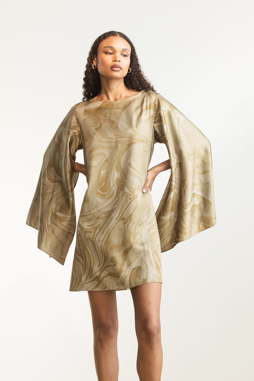 Mampule Satin Open Back Mini _ 168254 _ Fatigue