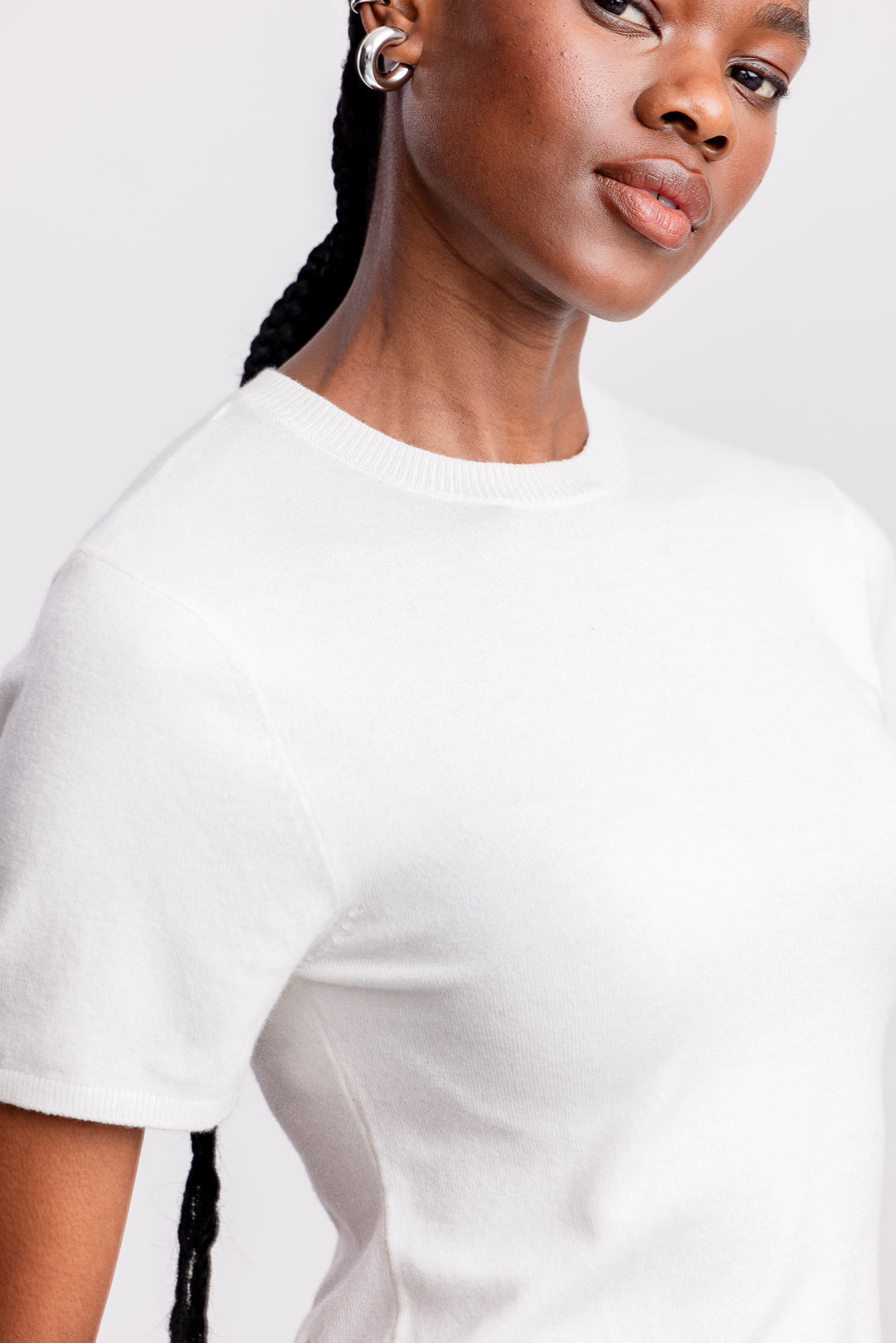 Siki Fitted Knit Top _ 163189 _ White