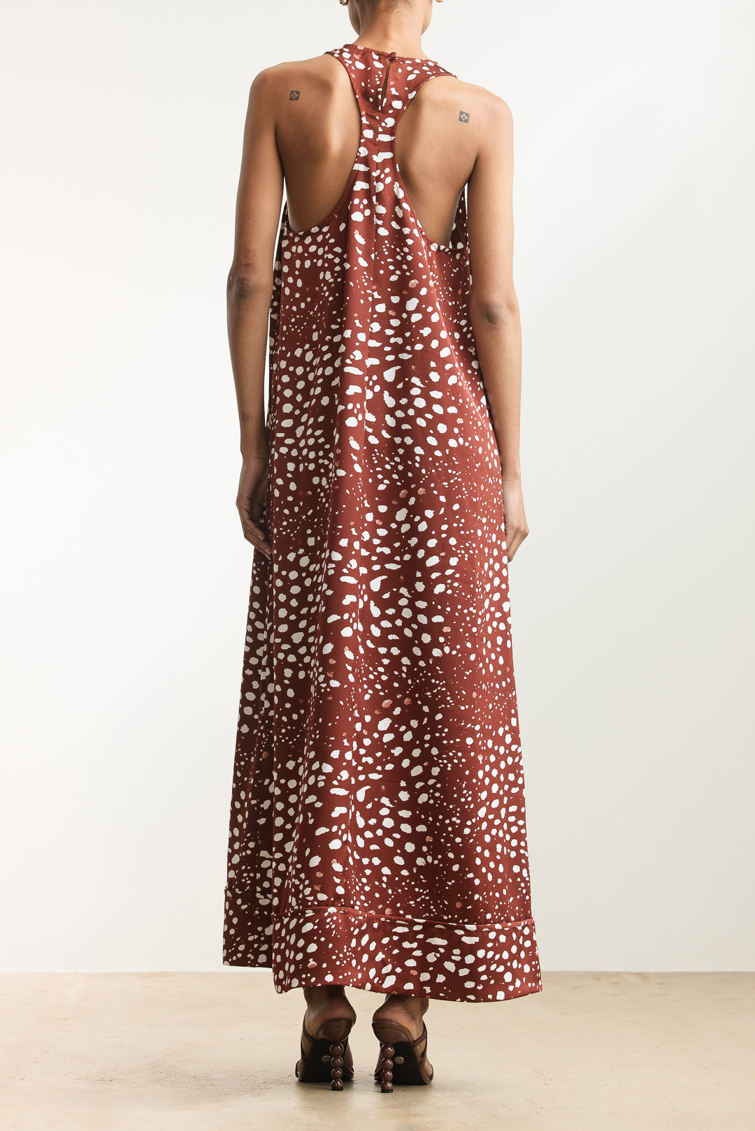 Pearl Satin Racerback Satin Maxi