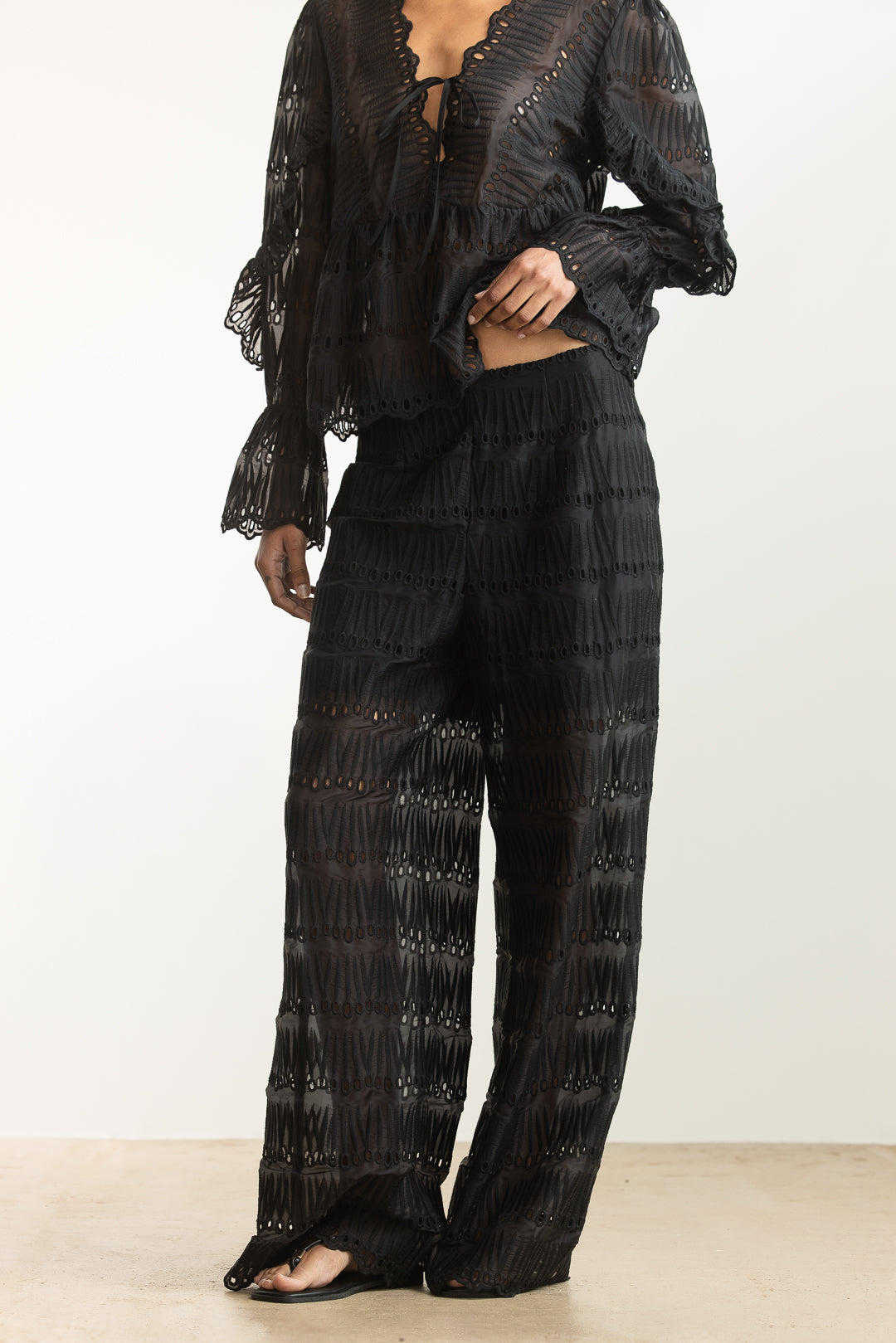 Naledi Embroidered Wide Leg Pants