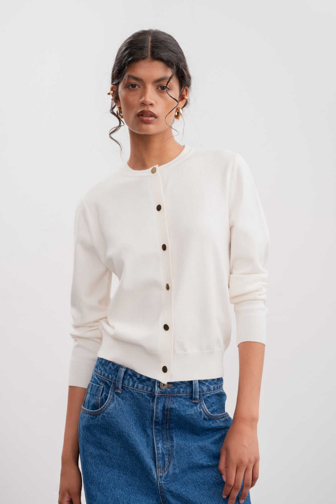 Billie Cardigan _ 158779 _ Cream