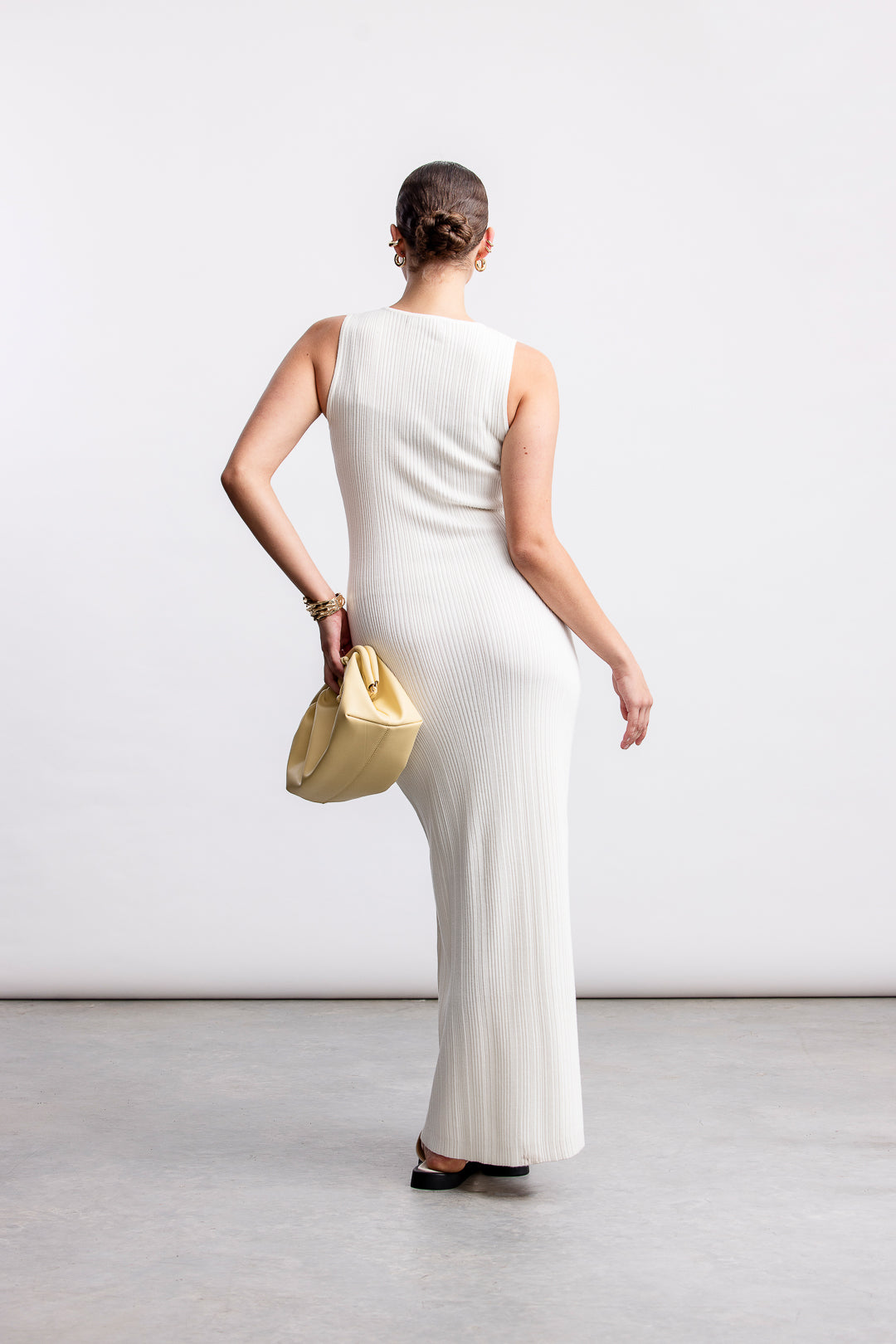 Azra Knitwear Sleeveless Dress _ 167046 _ Cream
