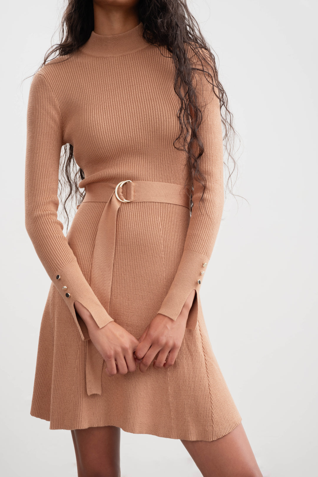 Raven Short Knit Dress _ 158804 _ Stone