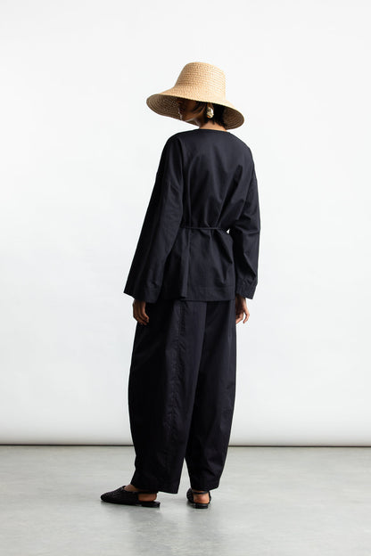Lior Wrap Kimono Blouse _ 167992 _ Black Texture