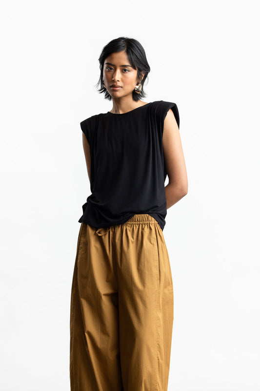 Frankie Shoulder Detail Top _ 172502 _ Black